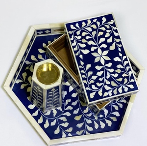 Natural Bone and Mother of Pearl Resin Inlay Tray Set Ideal for <b>Eid</b> Ramadan <b>Gifts</b> and Special Return <b>Gift</b> <b>Ideas</b> - Product Image 6