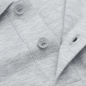Polo ERKE para Hombre en Gris Jaspeado Claro, Cómodo, de Mezcla de Algodón, Transpirable, Tejido, Bordado, Sólido, ODM 11224203007-105 - Product Image 4