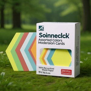 Soennecken Tarjetas de Colores Surtidos 19 x 16.5 cm, Papel Reciclado 100%, 130 g/m², 250 Unidades/Paquete, Presentación - Product Image 3