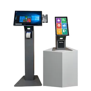 15.6 21.5 Inch Indoor Display Self Service Ordering Pcap Touch Screen Floor Standing Payment Kiosk