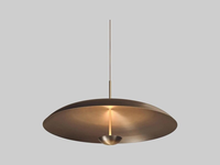 Plafonnier LED moderne Sputnik à trois lumières, dimmable, finition double or, style mi-siècle, pour la maison et le bureau