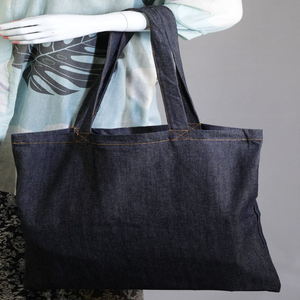<b>Large</b> Designer Recycled Organic 100% <b>Plain</b> Cotton Shopping Tote Bag Reusable <b>Canvas</b> with Custom Printed Logo Eco-Friendly - Product Image 6