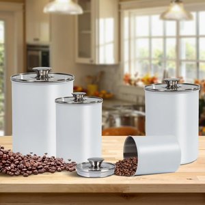 Juego de recipientes de acero de lujo modernos para almacenamiento de cocina elegante - Product Image 1