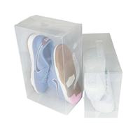 Boîte de rangement pliable transparente en plastique pour chaussures, organisateur écologique pour la maison, pour chaussures et sacs