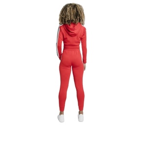 Ensemble de survêtement à rayures pour femmes de grande taille avec logo imprimé personnalisé Sweat à capuche léger et pantalon de survêtement à taille élastique pour l'hiver - Product Image 4