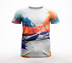 เสื้อยืดโพลีเอสเตอร์แบบซับลิเมชันสำหรับผู้ชายเสื้อยืดเล่นกีฬาแห้งเร็วออกแบบโลโก้ได้ตามต้องการ - Product Image 5