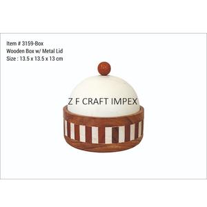 Elegant Acacia Wood Resin Design Serving <b>Set</b> Wooden <b>Bowl</b> With Metal Tray for Dinner Salad Parties Classic Style for Ramadan 2025 - Product Image 4