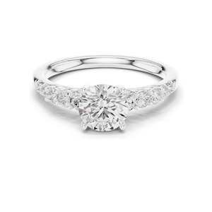 Bague de fiançailles en diamant de laboratoire rond brillant de 1,40 carat, clarté VVS-VS EF, or 18 carats, 14 carats, 10 carats et argent 925, rose, jaune - Product Image 3