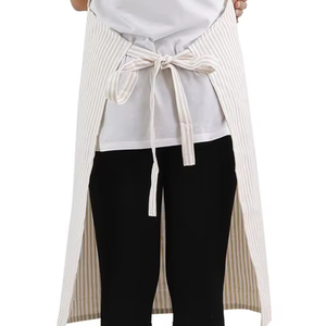 ผ้ากันเปื้อนผ้าฝ้ายย้อมสี100% ผ้ากันเปื้อนเอวสีเทาสำหรับทำอาหารร้านตัดผมสวน BBQ PE LDPE PVC โพลีเอสเตอร์ - Product Image 1