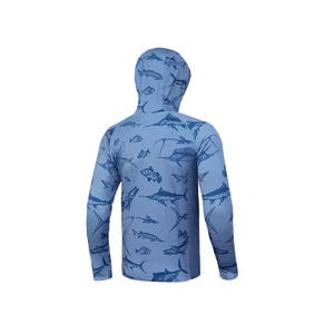 Chemises à capuche de pêche UPF50 + Sportswear pour hommes Ensembles de performance imprimés à manches longues avec protection solaire - Product Image 2