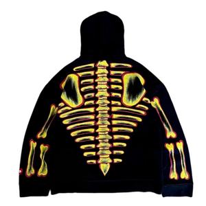 New Arival Custom serigrafía logo francés Terry Sudadera con capucha peso pesado sin cuerdas puff impresión Sudadera con capucha hombres 450 GSM - Product Image 2