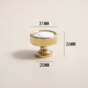 Poignée design dorée avec design blanc et bouton assorti Ensemble décoratif élégant pour la décoration intérieure et le mobilier - Product Image 5