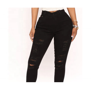 Jeans pour femmes décontractés skinny de haute qualité 100% coton respirant écologique disponible à des prix raisonnables - Product Image 3