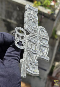 Totalmente Iced Trench Kid VVS Lab Grown Colgante Pass Diamond Test Icy Hip Hop Jewelry Solid Back Custom Pendant - Product Image 5