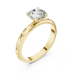 Anillo de Compromiso de Oro Rosa de 14K con Diamante Redondo Cultivado en Laboratorio |   Diamante Cultivado Nuevo - Product Image 6