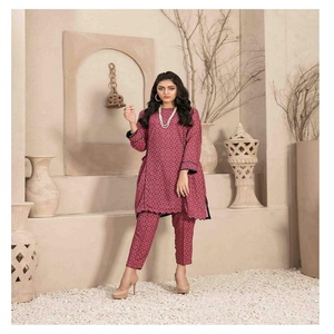 Top Branded Pakistani 100% <b>Linen</b> Girls Suits Original Digital Print Tawakkal Design Woven Lace Button 2-Piece <b>Set</b> Natural Color - Product Image 2