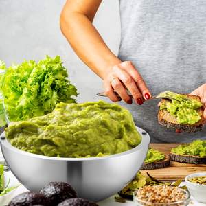 وعاء تبريد من الفولاذ المقاوم للصدأ 304 بجدار مزدوج معزول لتقديم الثلج في الحفلات، مناسب للصلصات والسلطات والأطعمة الساخنة أو الباردة - Product Image 4