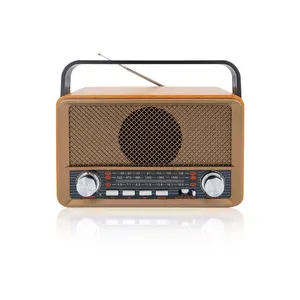 Tersedia di Italia, Radio Retro HR-511BT dengan BT nirkabel 5.0, FM AM SW sistem kompak Nostalgia Radio kayu, aux-in, mendukung USB/TF