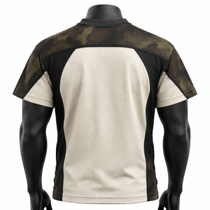 Camiseta Deportiva Transpirable para Hombre con Paneles de Malla y Camuflaje Personalizado, Camiseta Atlética de Manga Corta, Venta al Por Mayor OEM - Product Image 2