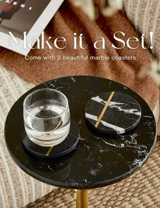 Mesa auxiliar Redonda al por mayor: tapa de mármol natural y base sólida de acero inoxidable, acento para mesa auxiliar de sala de estar, dormitorio - Product Image 4