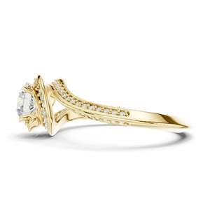 Anillo de Compromiso con Diamante de Laboratorio Redondo Brillante de 0.996 CT, con Halo Trenzado, Claridad VVS-VS EF, Oro de 18K, 14K, 10K y Plata 925 - Product Image 6