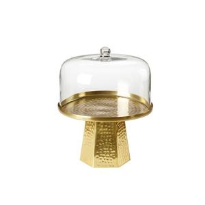 Embossed Design <b>Cake</b> <b>Server</b> Stand Decorative Aluminium Metal <b>Cake</b> Serving Stand For Christmas And Event Party Usage - Product Image 4