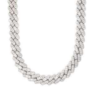 Men's Hip Hop Jewelry <b>Solid</b> 925 Sterling <b>Silver</b> 14K Gold Plated Diamond Iced Out Cuban Link Chain <b>Necklace</b> - Product Image 2