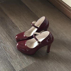 รองเท้าสไตล์ฝรั่งเศสแบบแมรี่เจนรุ่นล่าสุดสำหรับฤดูใบไม้ผลิและฤดูร้อน รองเท้าส้นเตี้ยหนังพื้นหนาสไตล์อังกฤษแบบเรโทร รองเท้าส้นสูงหวานๆ เท่ๆ - Product Image 2