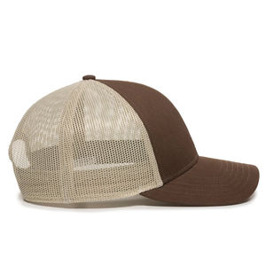Wholesale Structured Brown/<b>Khaki</b> Trucker <b>Cap</b> Twill Front Mesh Back Snapback Closure Trucker Hat Sports <b>Caps</b> Promotional Hats - Product Image 2