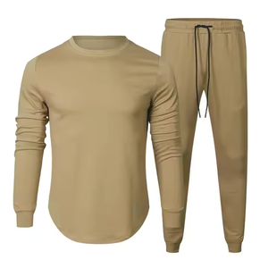 Survêtements de sport d'hiver respirants en molleton technique pour la gym et le fitness, ensemble deux pièces unisexe pour le jogging - Product Image 1