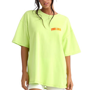 Camiseta de mujer con estampado personalizado Camiseta de tela de punto de algodón transpirable de alta calidad para pedidos al por mayor y a granel - Product Image 1