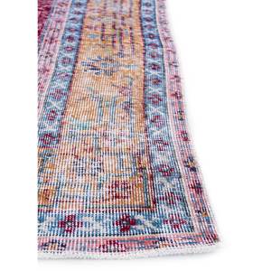 Alfombra de Lana Anudada a Mano de Estilo Vintage, Diseño Rectangular Abstracto con Medallón Rojo Naranja para Sala de Estar, Modelo Pae-2001 - Product Image 4