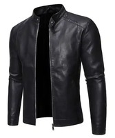 Veste en cuir de moto pour homme, en peau de mouton, col montant, de qualité supérieure, fabriquée au Pakistan, prix abordable, très populaire