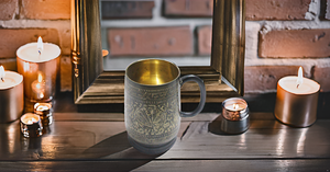 Tazas de mula de Moscú bellamente grabadas, vasos de cerveza de latón macizo puro Diseñados en estilo Stein sin forro - Product Image 3