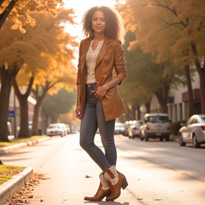 Accessoires de mode Bradley Leather Texan Ankle-High Booties - Product Image 2
