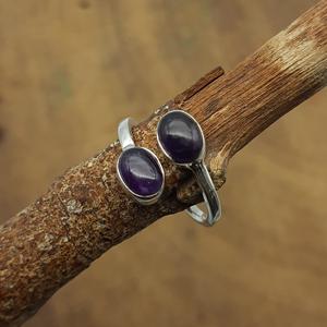 925 Sterling Silver Handmade Designer Ring Oval Cut Améthyste Gemstone Latest Bohemian Artisan Crafted Jewelry for Weddings - Product Image 1