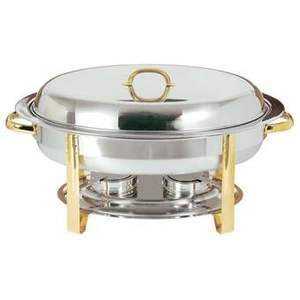 Stainless Steel Chaffing Dish Hotel Restaurant Wedding Banquet Golden Round Stainless Steel Chafing Dishes - Product Image 3
