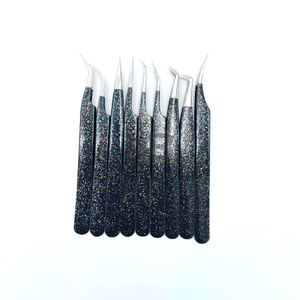 แหนบต่อขนตาสแตนเลสแบบเรียบญี่ปุ่นปลายสีเงินแวววาวเคลือบตามสั่ง - Product Image 6