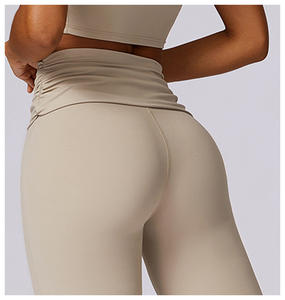 Ensemble de sport d'entraînement sportif sans manches pour femmes haut pour Impact dos nu taille haute Yoga soutien-gorge pantalon pliant Flare Design respirant - Product Image 4