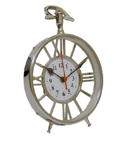 Horloge de bureau analogique silencieuse de luxe |   Horloge de table en bois, acier et aluminium |   Horloge de table décorative moderne pour le bureau à domicile, cadeau décoratif - Product Image 1