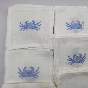 Dessous de verre brodés de crabe super beaux et luxueux utilisés dans les restaurants et les hôtels. Nous acceptons les commandes en gros. - Product Image 1
