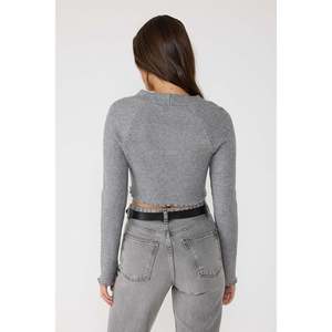 Top Corto de Punto Acanalado con Cuello Redondo - Product Image 5