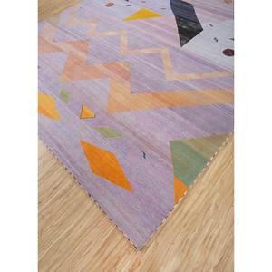 Alfombra de Lana y Seda de Bambú Anudada a Mano con Diseño Geométrico Rosa y Morado Freedom Manchaha de 9x12 Pulgadas para Decoración de Sala de Estar Juvenil - Les-8141 - Product Image 2