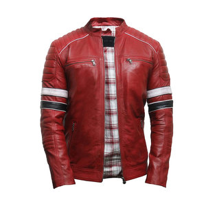 Chaqueta de cuero estilo cremallera informal para hombre nueva llegada lona ajustada con cuello levantado diseño fino - Product Image 1