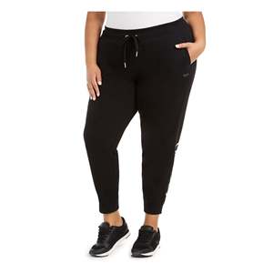 Calvin Klein Pantalones Harem Casuales para Mujer, Color Negro Jaspeado, Estilo Cintura Media, Talla Grande 3X - Product Image 2
