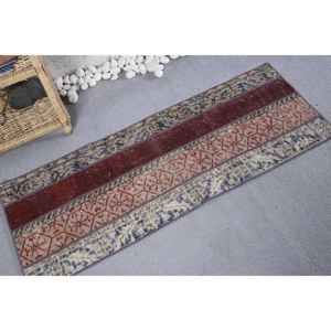 Vintage 1.6x4.3ft Rouge Beige Traditionnel Turc Tapis Classique Grande Surface Laine Latex 10mm Patchwork Rectangle Couloir Design - Product Image 2