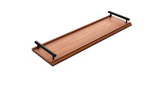 Bandeja de madera de acacia moderna de gran venta, forma redonda con serpientes pulidas regulares para servir comida, desayuno para servir comida de serpientes - Product Image 5