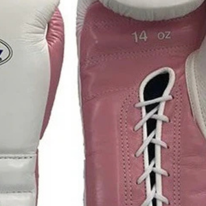 Gants de boxe à lacets Winning, blanc et rose, cuir véritable, gants d'entraînement professionnels pour sparring, gants de boxe pour femmes, 8 oz, 14 oz - Product Image 6