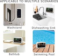Soporte Impermeable para Teléfono de Ducha con Rotación de 360 Grados °   Soporte de Pared Giratorio Ajustable para Teléfono, para Espejo de Baño, Bañera, Cocina