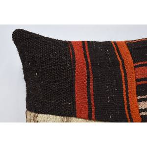 Brown Wool Kilim Patchwork <b>Bolster</b> <b>Pillow</b> 14x14 Inch Luxury Vintage Fluffy Plant Floral Woven Design Non-Slip Eco-Friendly - Product Image 2